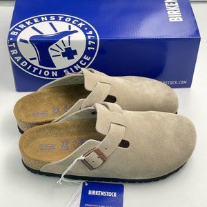 BIRKENSTOCK Boston Women's Taupe Suede Leather